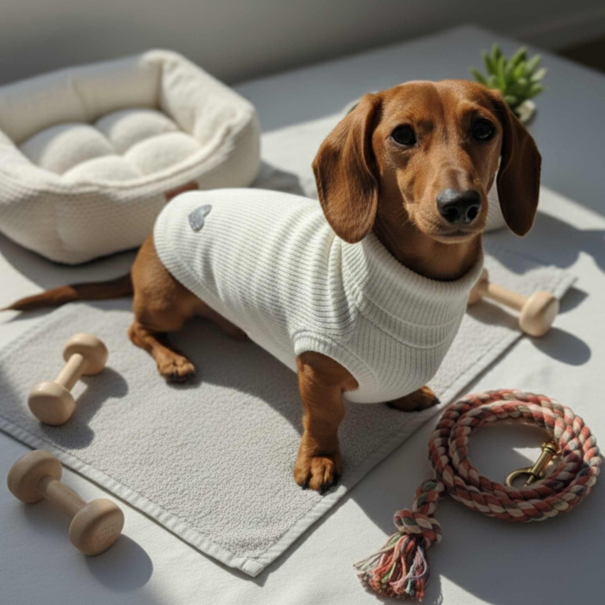 Maglione Bianco Lana Merino per Cani